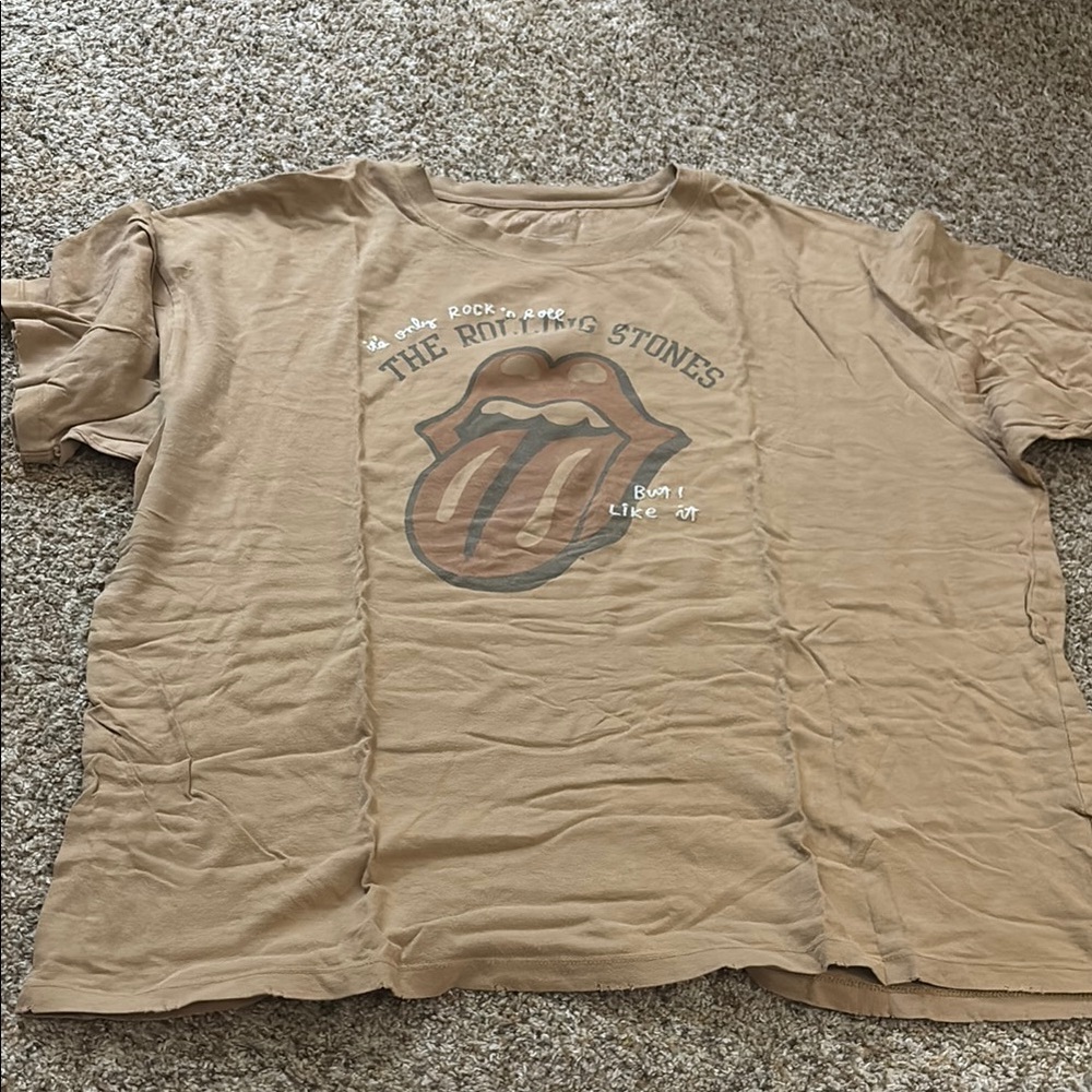 Rolling Stones Graphic Tee - Tan